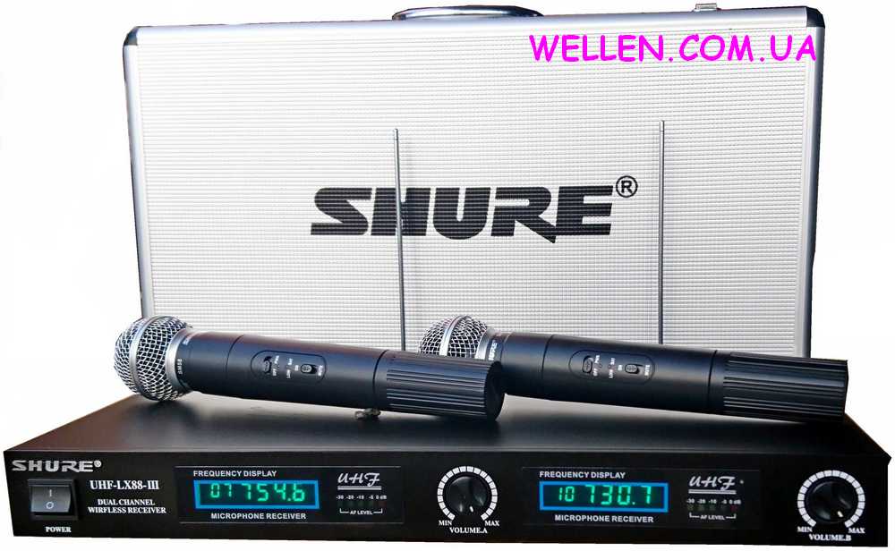 Shure LX88-III Vocal 2 радиомикрофона SM58, металический кейс. Цена от 1600 грн.