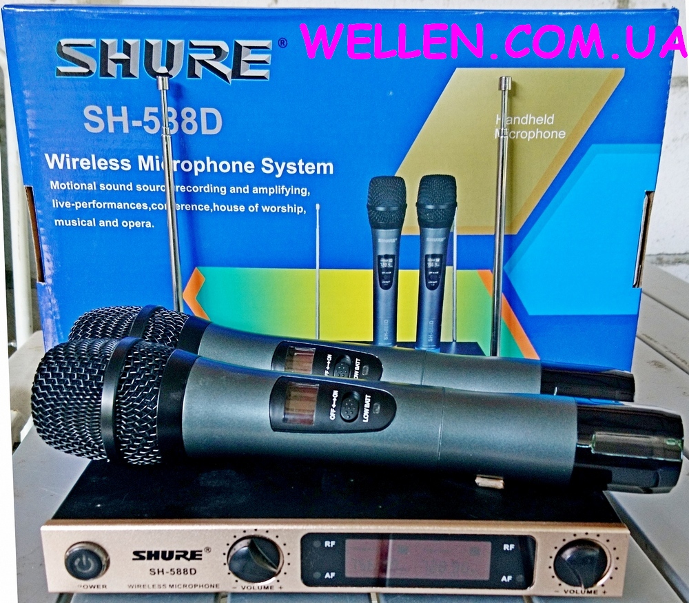 SH-588D Радиосистема с 2 радиомикрофонами на пальчиковых батарейках. Цена от 780 грн.